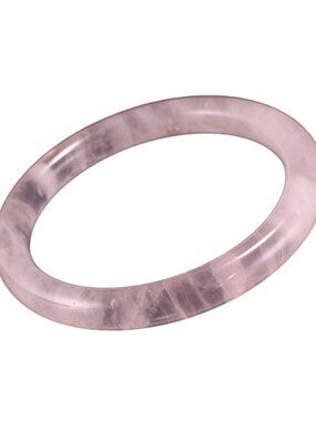 Natural Madagascar Rose Quartz Crystal Bangle Bracelet 58mm ID 31.758g Certifi